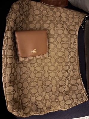 Coach Women's Purse And wallet Brown with Classic C Monogram print