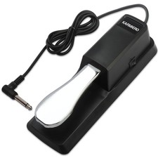 Sustain Pedal for Keyboard Universal, Premium Pedal, Piano Silver