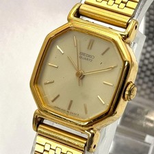 SEIKO Battery Watch Working Excellent 2C21-5170 Octagon Rare