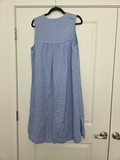 Tahari Blue Linen Dress Large EUC