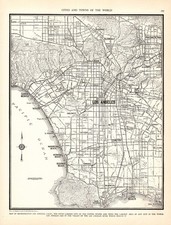 1938 Vintage LOS ANGELES Street MAP City Map of Los Angeles California 3069