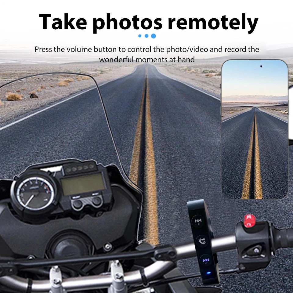 Motorrad Helm Headset Controller BT Drahtlose Fernbedienung Lenker Taste - Bild 3 von 4