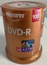 Memorex DVD-R 100 Pack Blank Discs 4.7GB 16x 120 min Recordable Media