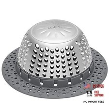 Drain Hair Catcher/Bathtub Drain Cover/Drain Protector for Pop-Up  Gray