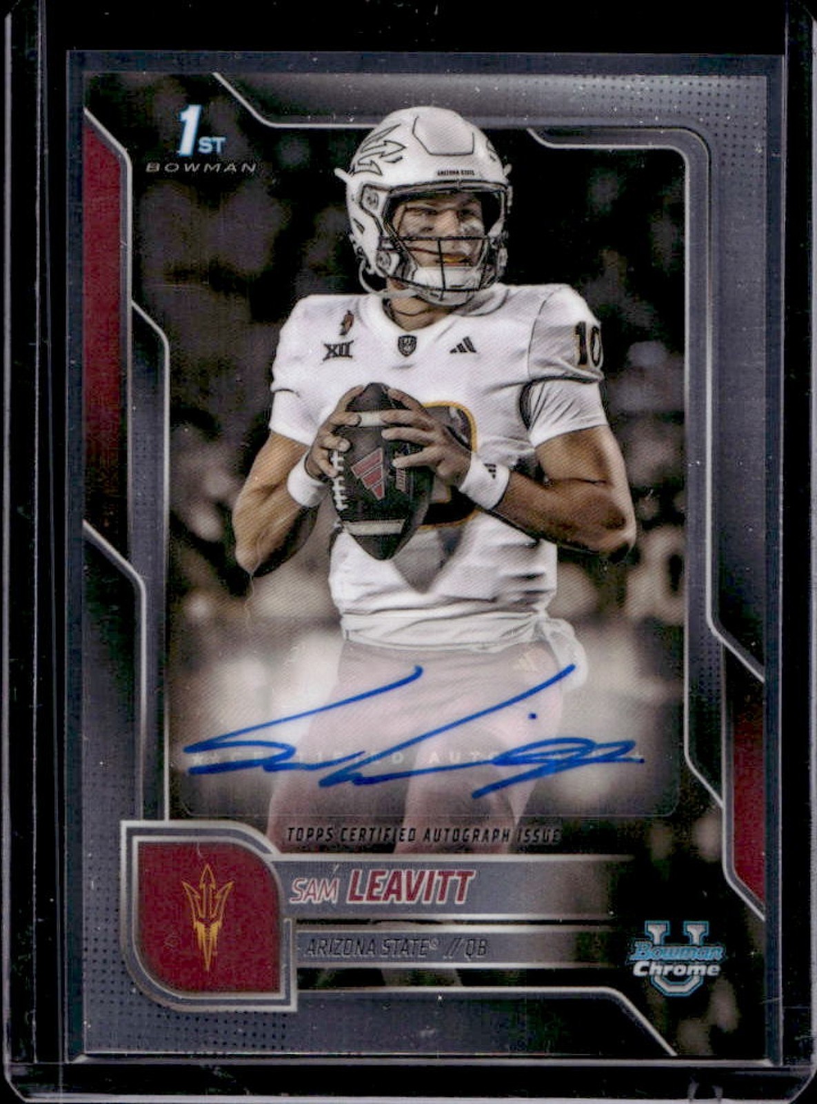 2025 Bowman Chrome U Sam Leavitt Auto 1st #BCA-SL Sun Devils