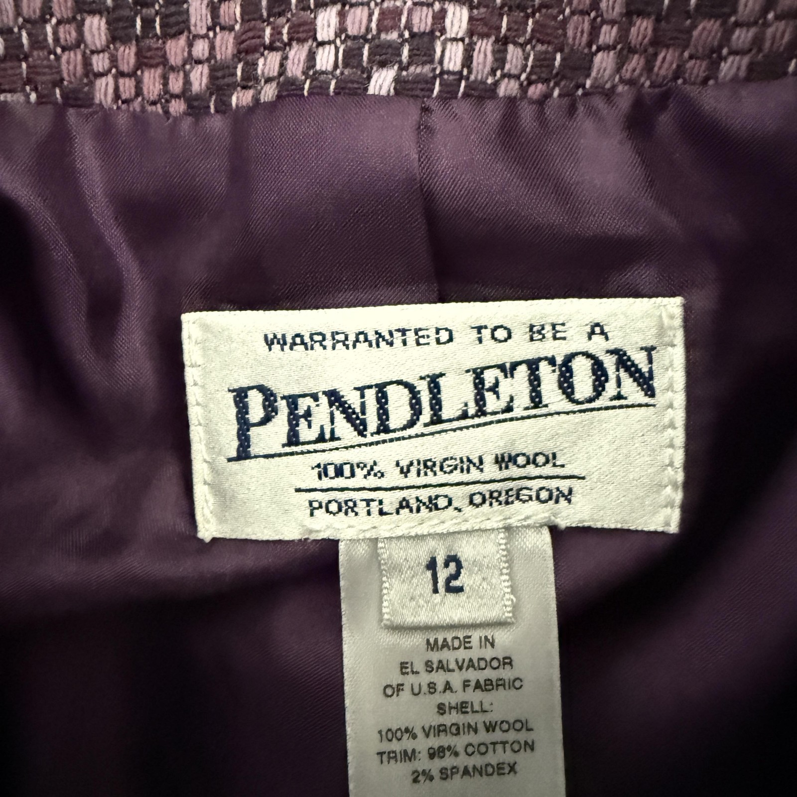 Pendleton Jacket Womens 12 Wool Blazer Lined Butt… - image 3