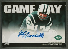 2011 Topps Game Day Joe Namath Signed Football Card Certified PSA 6 DNA 10 Auto