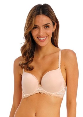 WACOAL LACE PERFECTION CAFE CREME UNDERWIRE CONTOUR BRA & BRIEF SET 32C / 10C