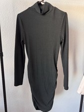NEW Buttery Soft Long Sleeve Midi High Neck Rouched Ribbed Sweater Dress Size S