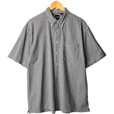 Vintage 90'S GAP short-sleeved cotton check box shirt men's size L