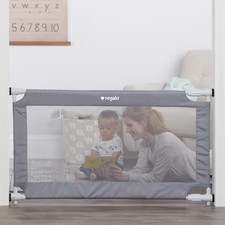 Regalo 50" Extra Wide Gray Expandable Mesh Gate, Pressure Mounted model:1800wds.