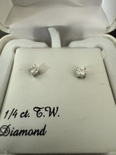 1/4 Ct TW 10k White Gold Diamond Earrings