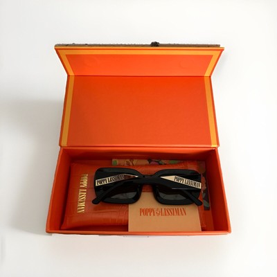 Poppy Lissiman Chesko Black Rectangle Sunglasses New NewPoppy Lissiman Chesko uv 100 % protection Sunglasses  main image 4