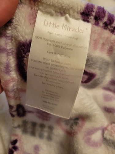 Manta de seguridad Little Miracles Bunny Rabbit Lovey flor púrpura gris Costco - Imagen 9 de 12