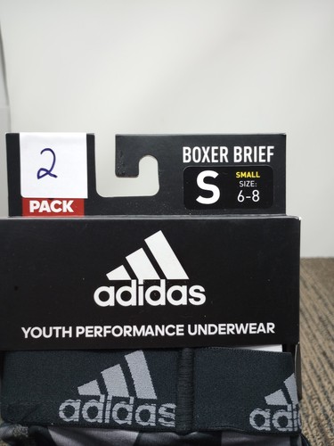 Adidas Boys Youth Performance Boxer Brief Small 6-8 Underwear Gray Camo 2 Pair - Picture 5 of 10