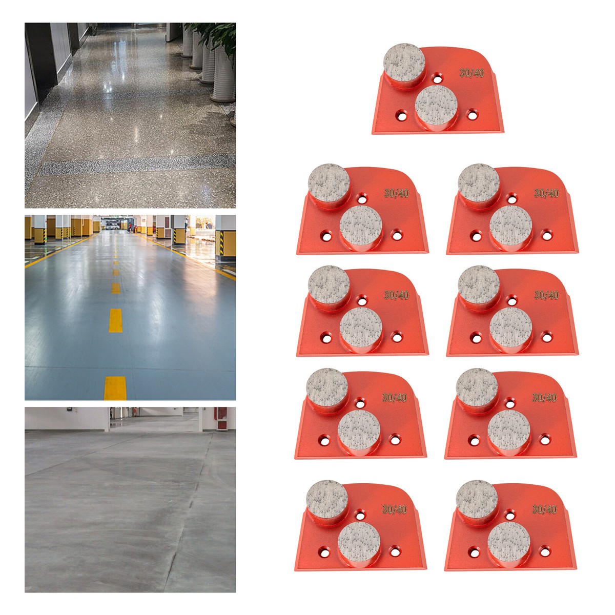 9x Grinder Wheel Grit 30/40 Concrete Floor Grinder Diamond