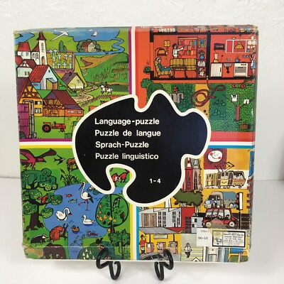 German Vocabulary Language Puzzle Learning Game Set 1-4 Visaphon GmbH 1973 VTG