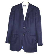 Saks Fifth Avenue Loro Piana Wool Blue 2 Button Men Sport Coat Blazer Size:36R