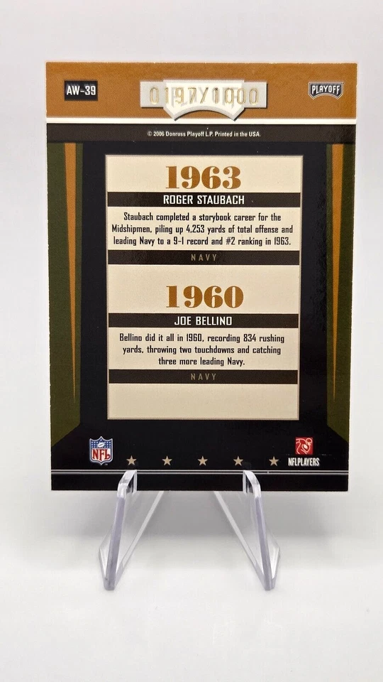 2006 Playoff Contenders Award Winners #AW-39 Staubach Bellino /1000 - Image 2 of 2