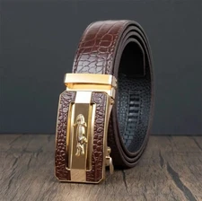 2025 Luxury Leather Belt Men Women Automatic Buckle Waist Belt Strap for Jeans