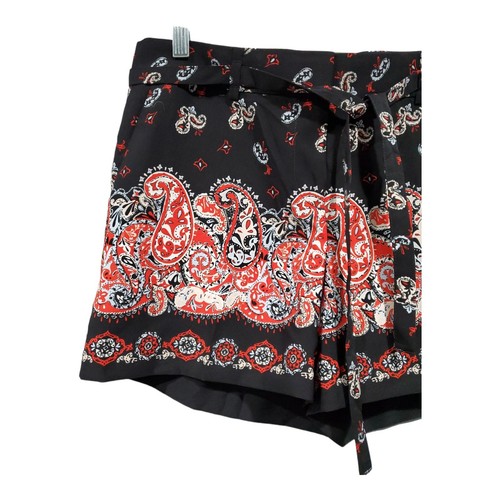 Ann Taylor LOFT Womens Petite Size 4 Sunset Paisley Tie Waist Shorts Boho - Picture 3 of 12