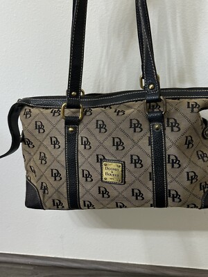 Dooney Bourke Black Signature Fabric vintage and black monogram