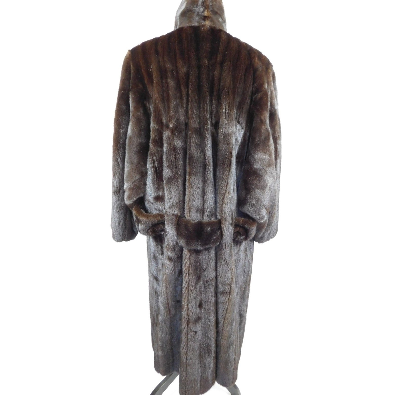 BlackGlama Natural Full Length Ranch Mink Coat With Original Fur