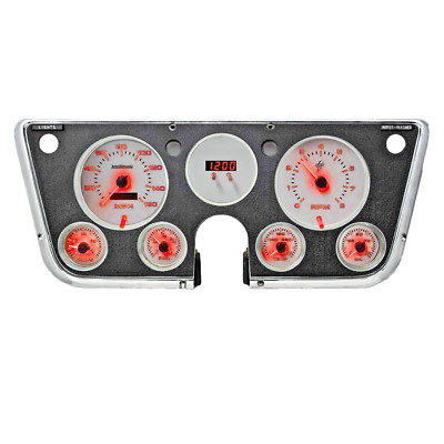 1967-1972 Chevy Truck Analog Dash Panel RED  LED White Faceplate WL6003 USA Made