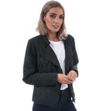 Women's Only Ava Tight Fit Faux Leather Biker Jacket In Black