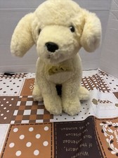 2020 FAO Schwarz Yellow Labrador Puppy Dog with Yellow Glittery Bowtie Plush Toy