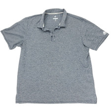Adidas Polo Shirt Mens XL Heathered Blue Stretch Golf Short Sleeve Performance