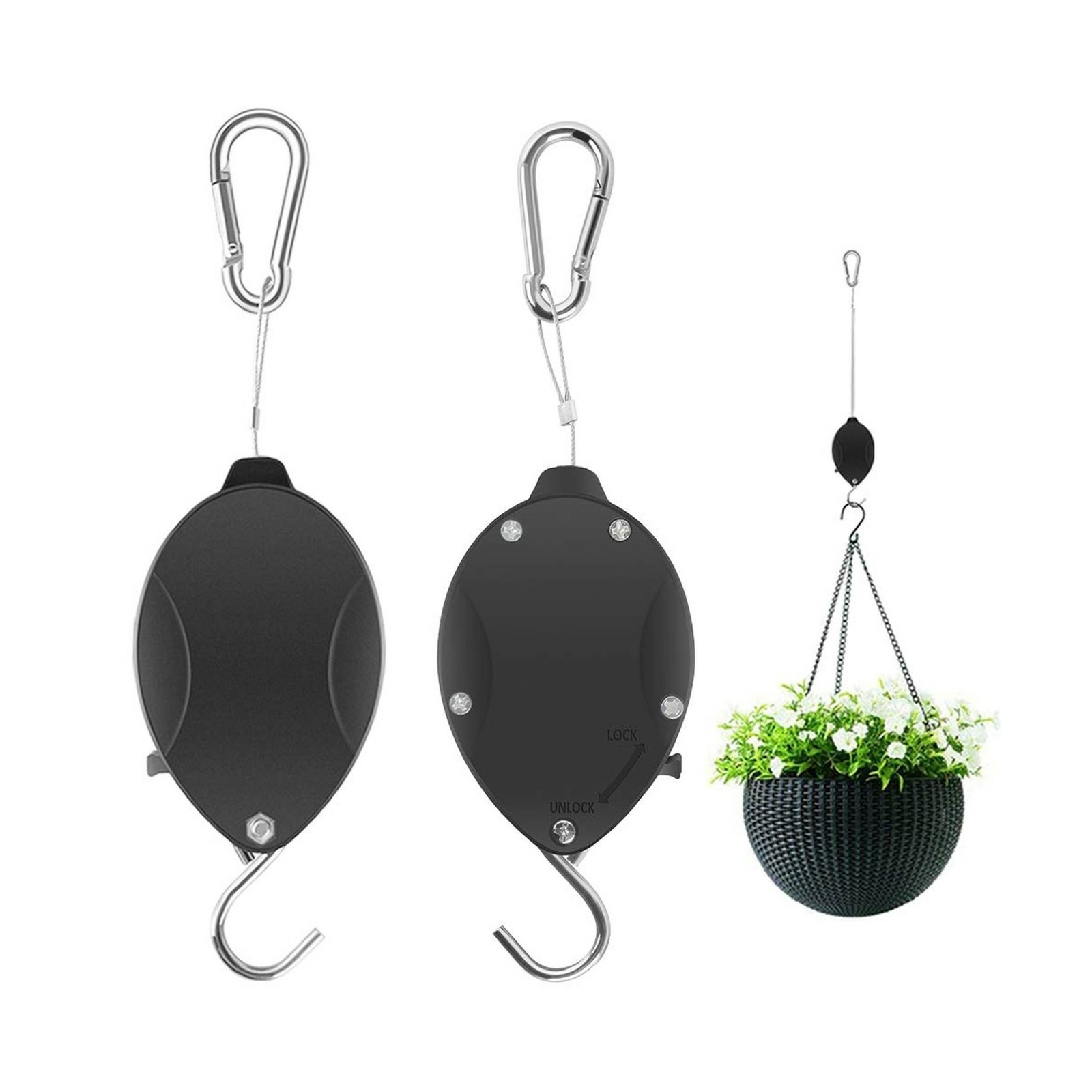 Improved Plant Pulley Retractable Heavy Duty Easy Reach Pulley