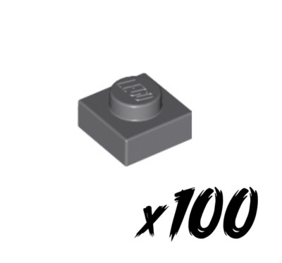 100x LEGO 3024   Platte 1x1 Platte plate   dunkelgrau   dark bluish gray