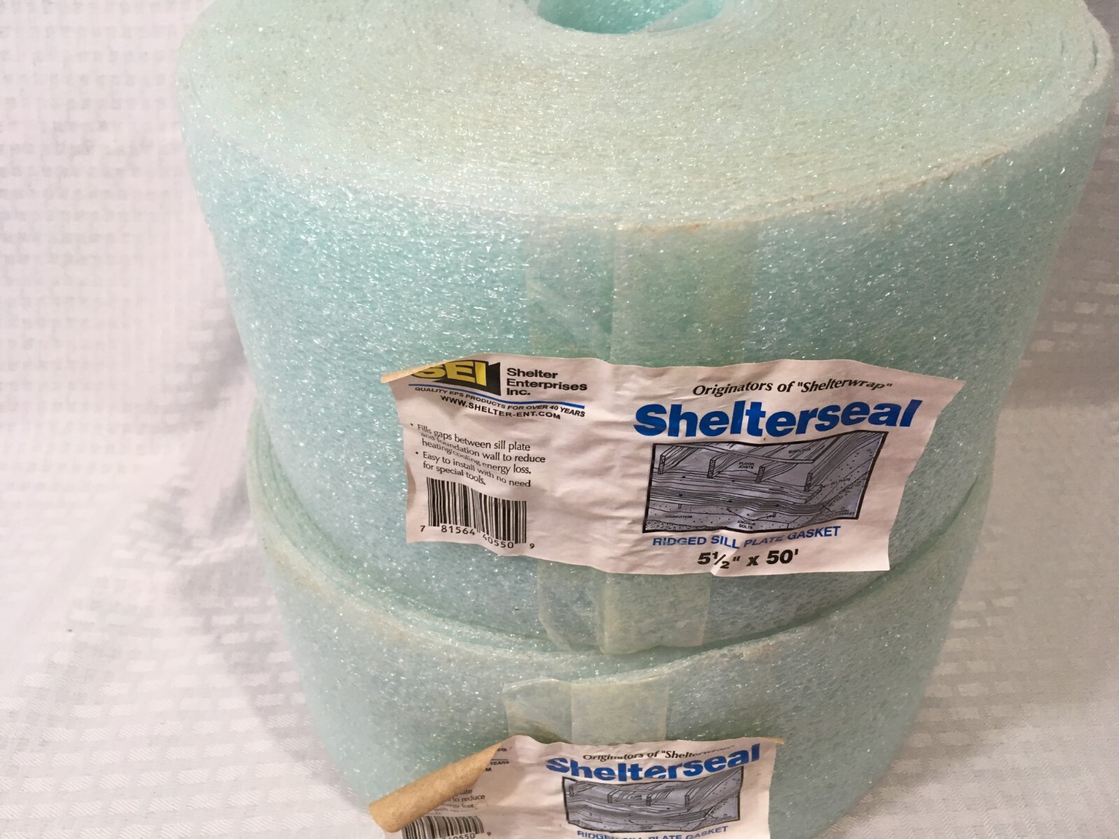 2 ROLLS SHELTER SEAL RIDGED SILL PLATE GASKET / EACH IS 5.5" X 50