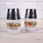 Gemco Spice o' Life Salt and Pepper Shakers Vintage Milkglass Spice of Life