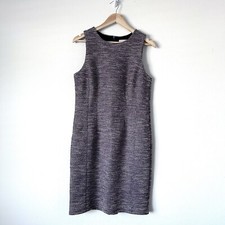Loft Size 10 Tweed Dress Burgundy Old Money Shift Sleeveless Dark Academia