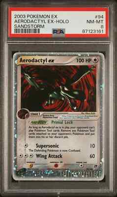 2003 Pokemon Aerodactyl ex Holo 94/100 Sandstorm Englisch PSA 8 Near Mint - Mint