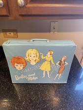 VTG SPP Mattel Barbie And Midge Carrying Case with Handle Light Blue Vinyl 1963