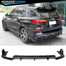 Fits 19-25 BMW G05 X5 M Sport Gloss Black Rear Bumper Lip Diffuser 3PCS ABS