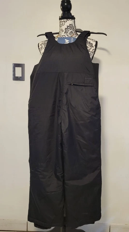 Pantalones con tirantes de nieve aislados White Sierra para jóvenes negros medianos unisex esquí snowboard Foto 3 de 4