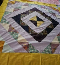 Stunning Unfinished Pretty Patchwork Quilt Top 62" X 62" & 6 FQs & 1 Yard Fabric