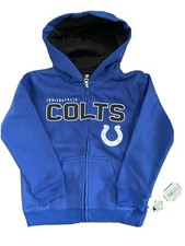 Indianapolis Colts Kids Medium 5/6 NFL Full-Zip Hoodie Blue . Boys Girls NWT