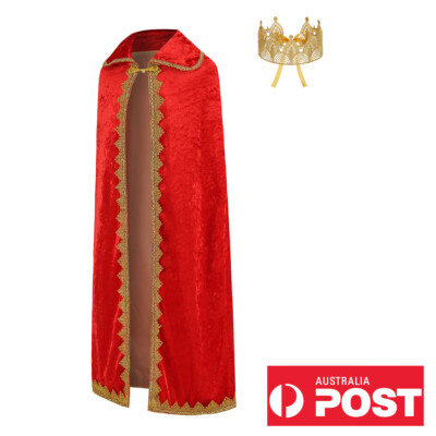 Kids Prince Charming  Costume Boys King Cloak Cape Coronation Cosplay Halloween
