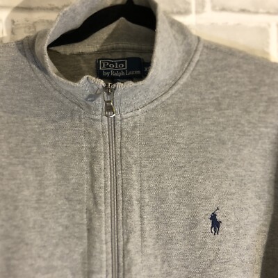 POLO RALPH LAUREN Jacket Mens Size XL Gray Full Zip Cotton Track