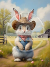 Little Farm Bunny | A4 Rice Paper | Paper for Decoupage | Decoupage Central