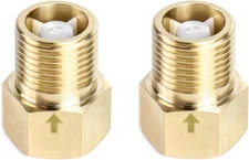 2Pcs Brass One-Way Check Valve, 1/2" Female to 1/2" Male Thread of Backflow Prev