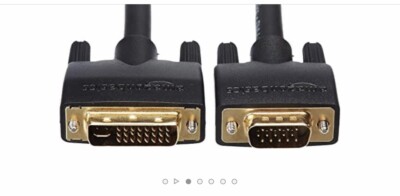 DVI-I (24+5 Pin) to VGA Cable - 3-Foot1080P Full HD for Laptop, Desktop