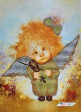 Bead Embroidery Kit DIY Beaded Needlepoint Beaded Stitching Angel a5-d-422