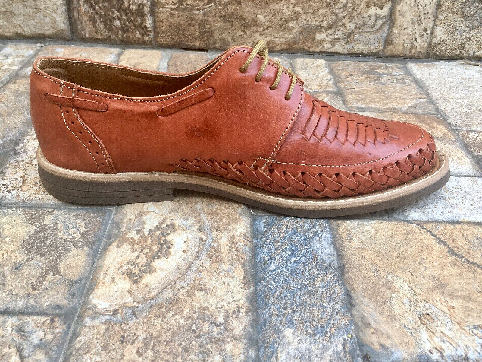 SAOLA Oxford messicano fatto a mano punta chiusa in pelle stile Huarache Brogue Derby marrone