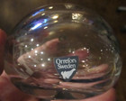 Vintage Swedish Orrefors Dome Paperweight Etched or Painted Flowers Signed — photo 2